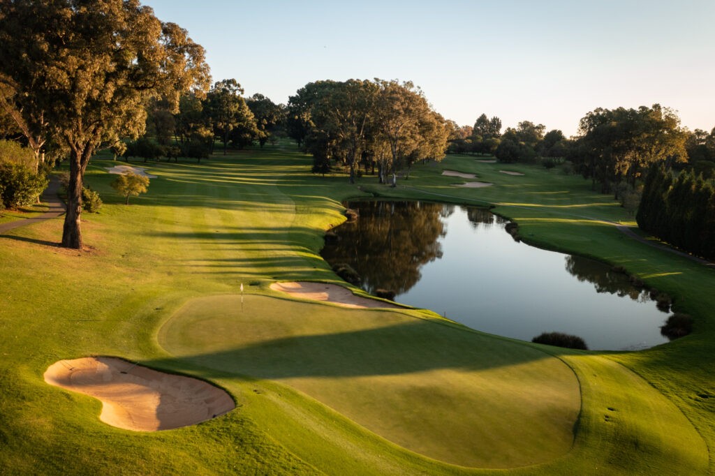The 18th green and 17th fairway at Houghton Golf Club